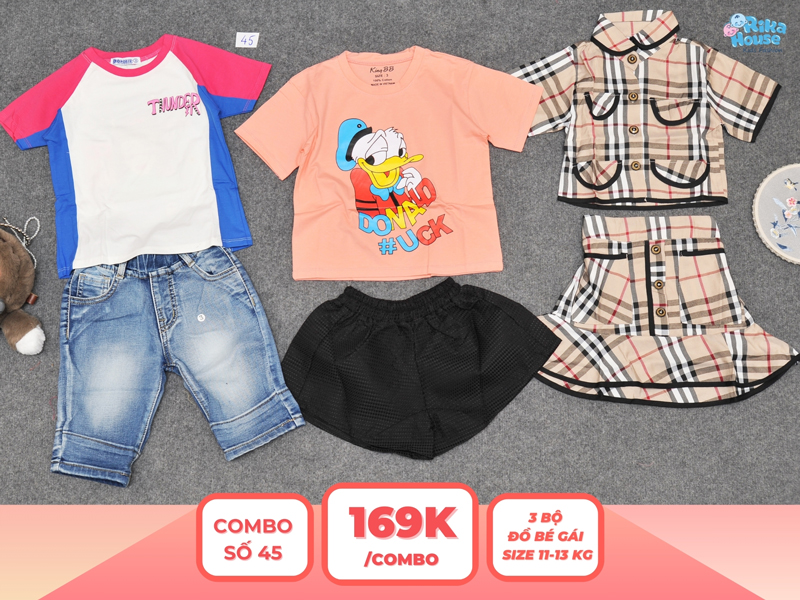 Combo 3 set đồ bé gái size 3