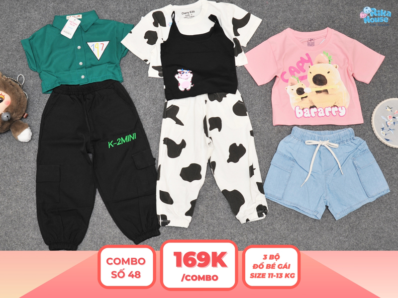 Combo 3 set đồ bé gái size 3