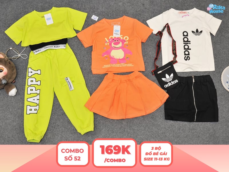 Combo 3 set đồ bé gái size 3