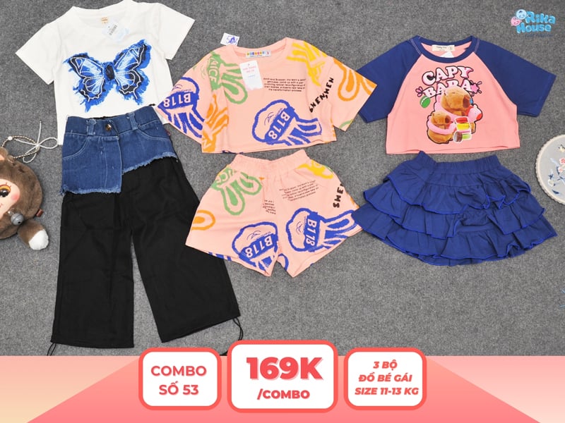 Combo 3 set đồ bé gái size 3