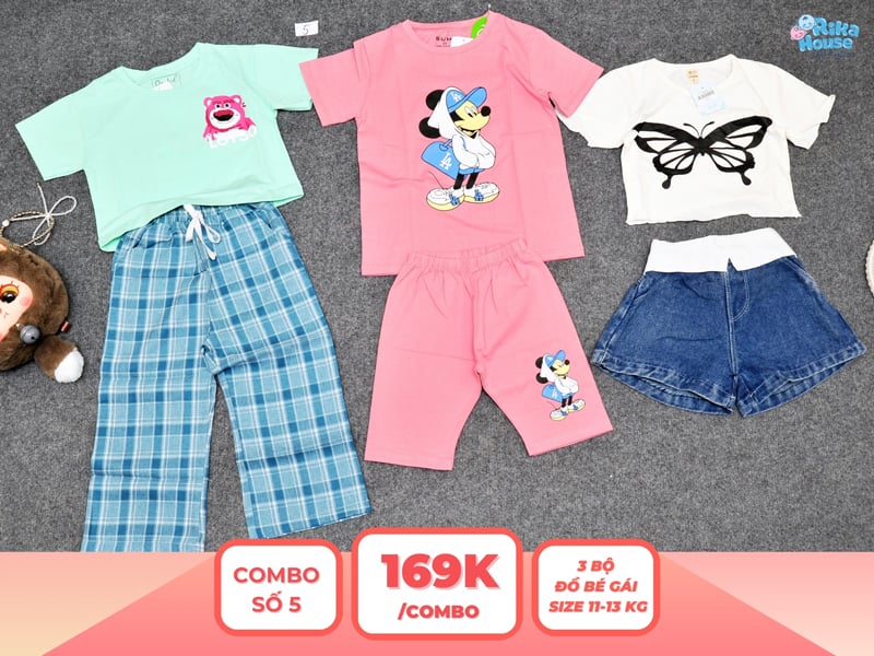 Combo 3 set đồ bé gái size 3