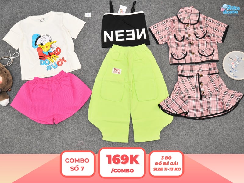 Combo 3 set đồ bé gái size 3