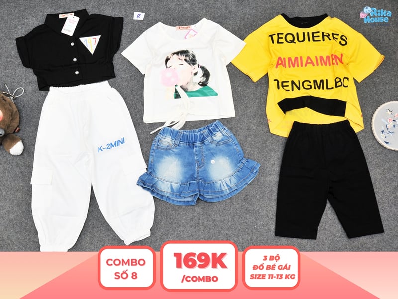 Combo 3 set đồ bé gái size 3