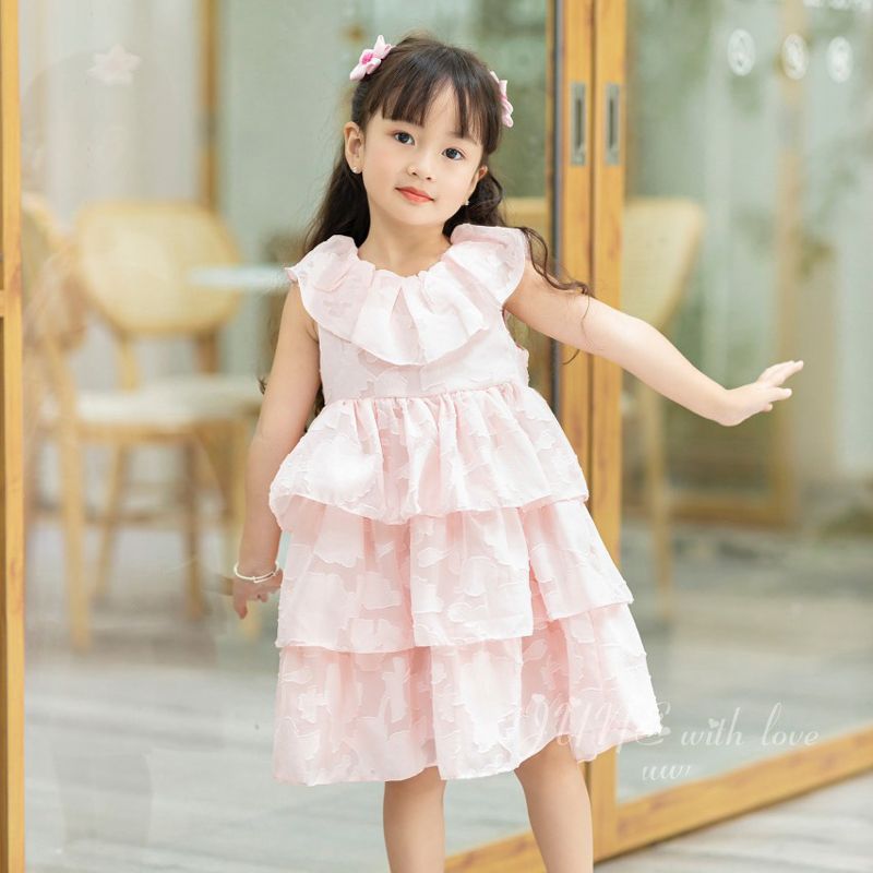 Đầm 3 tầng hoa nổi