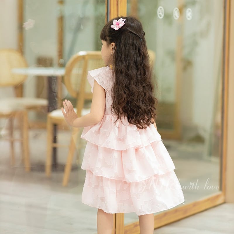 Đầm 3 tầng hoa nổi