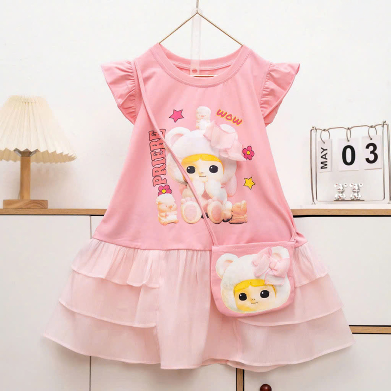 Đầm bé gái Baby Three wow túi