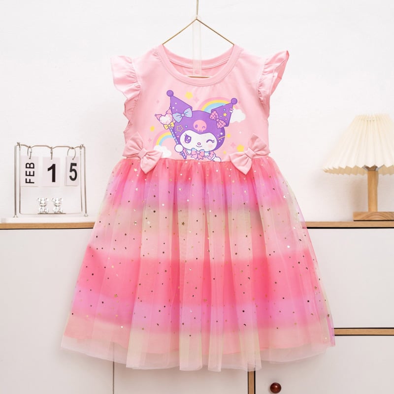 Đầm bé gái cầu vồng Kuromi