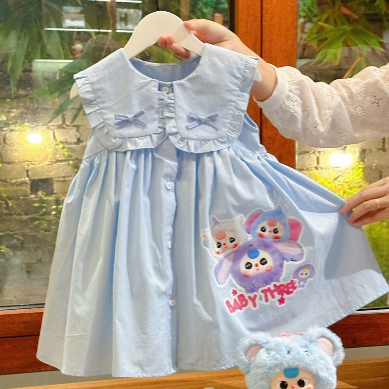 Đầm bé gái cổ nơ Baby Three