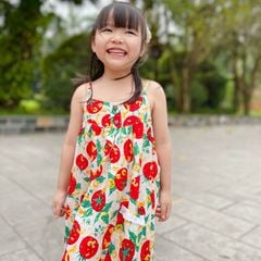 Đầm bé gái cổ yếm