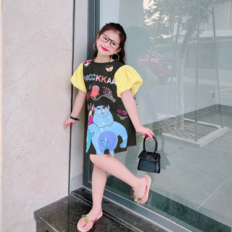Đầm hoạt hình tay phồng