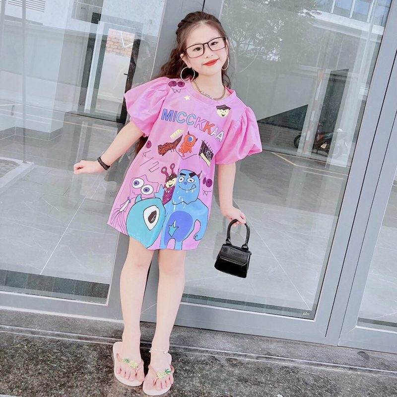 Đầm hoạt hình tay phồng