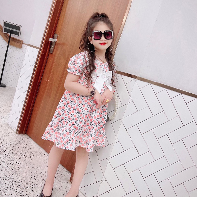 Đầm bé gái kate ren nơ