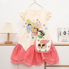 Đầm bé gái Powerpuff Girls túi