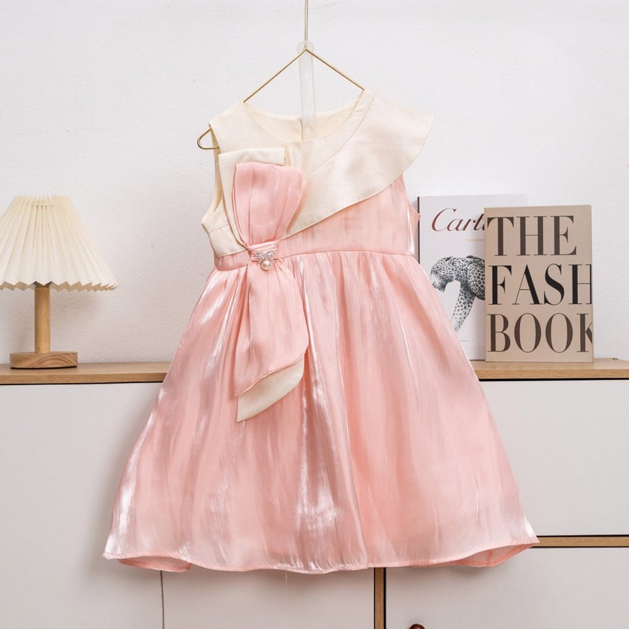 Đầm bé gái nhũ nơ