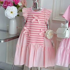 Đầm bé gái nơ sọc