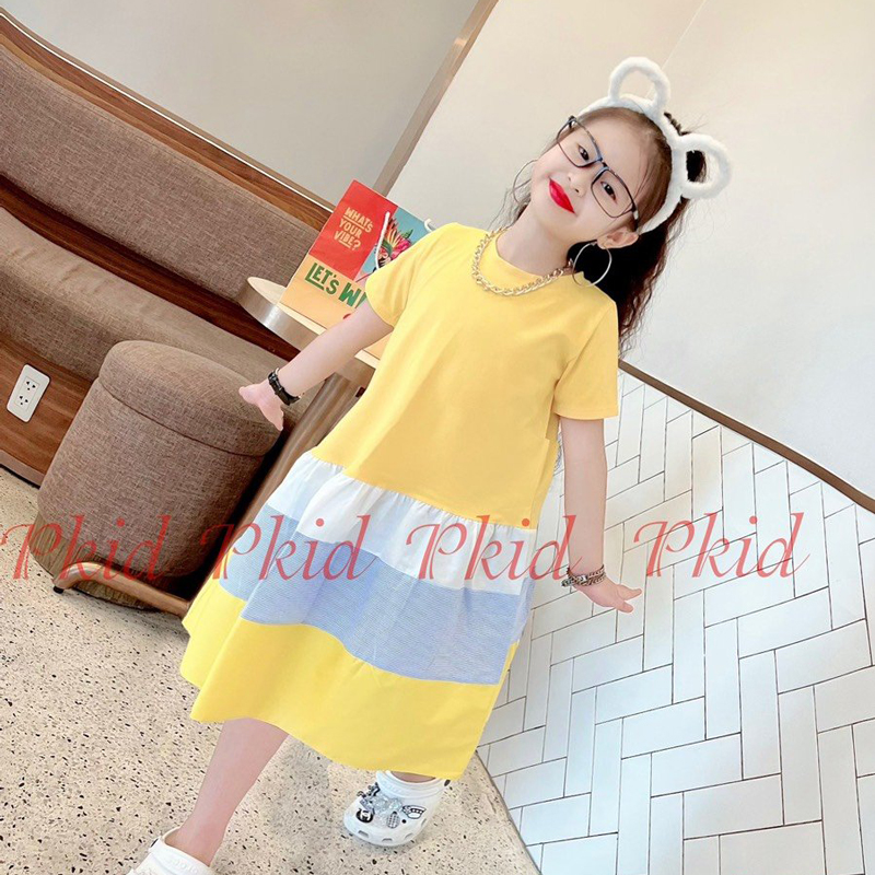 Đầm bé gái phối màu