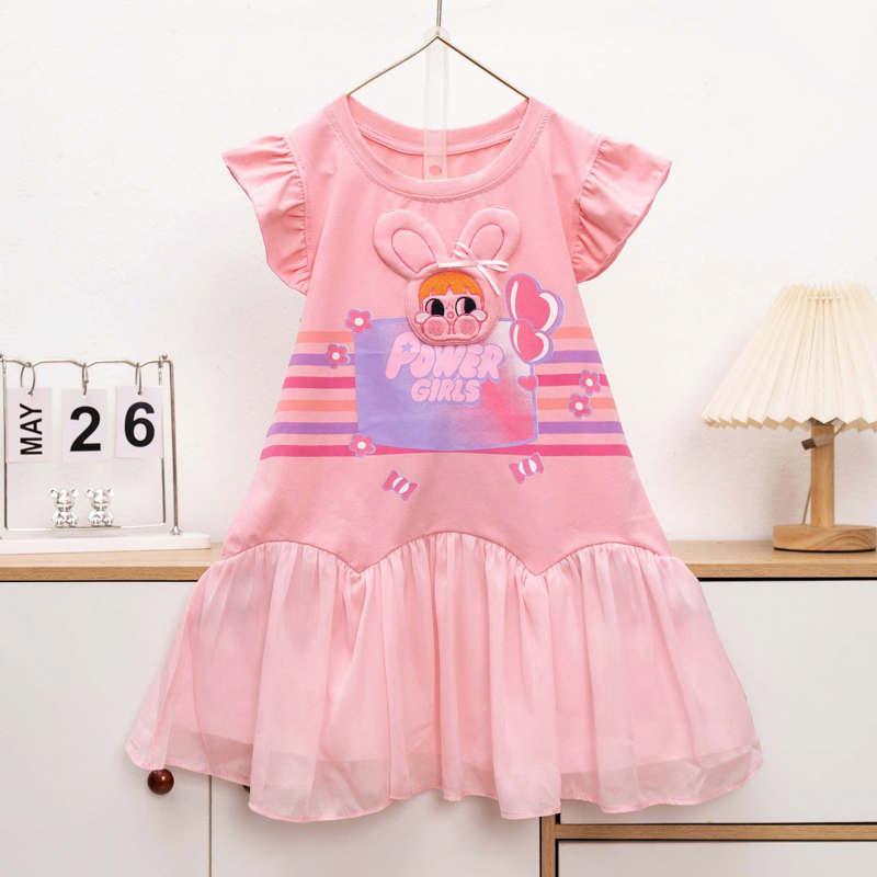 Đầm bé gái phối voan Baby Cry