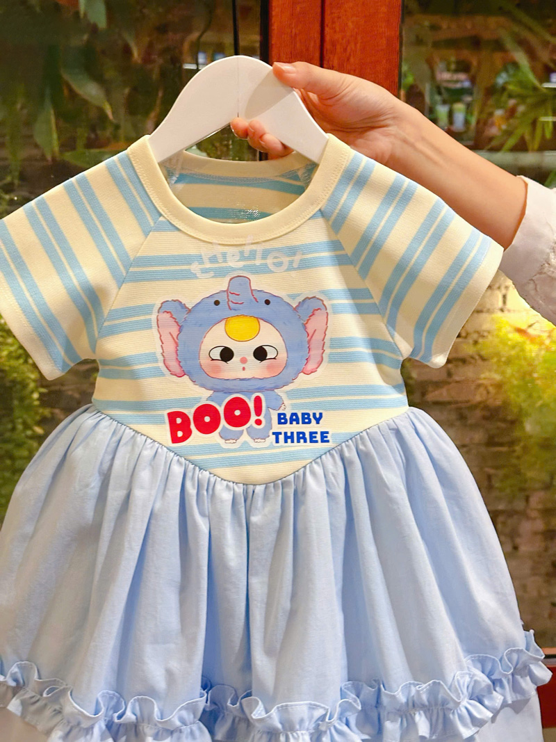 Đầm bé gái sọc Baby Three Boo