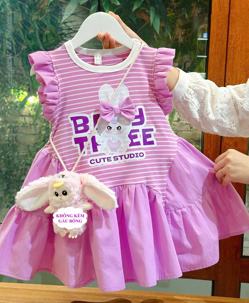Đầm bé gái sọc Baby Three cute