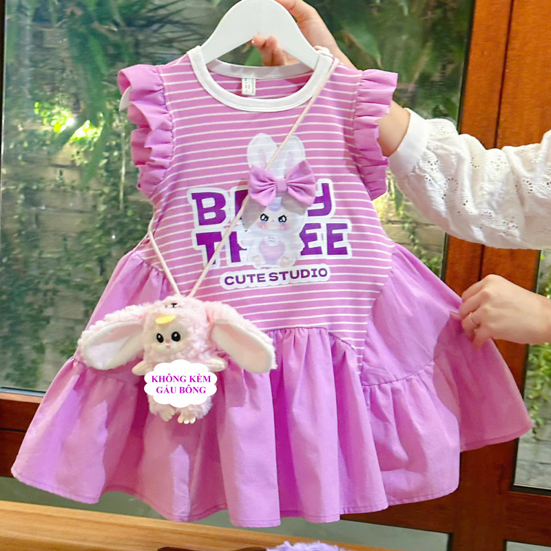 Đầm bé gái sọc Baby Three cute