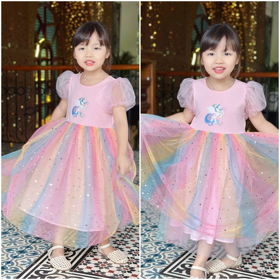 Đầm unicorn cầu vồng