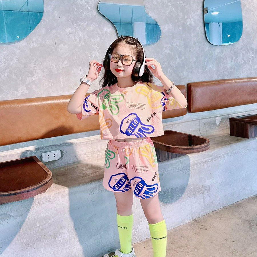 Bộ thun croptop hình thỏ