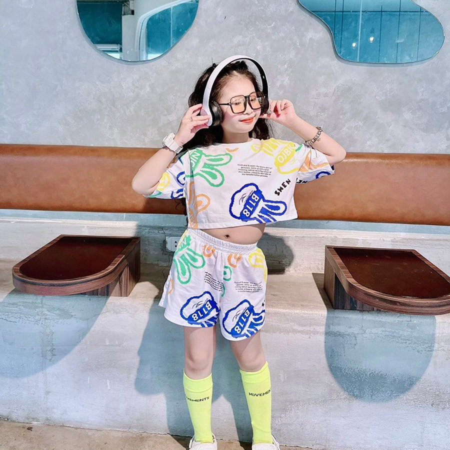 Bộ thun croptop hình thỏ