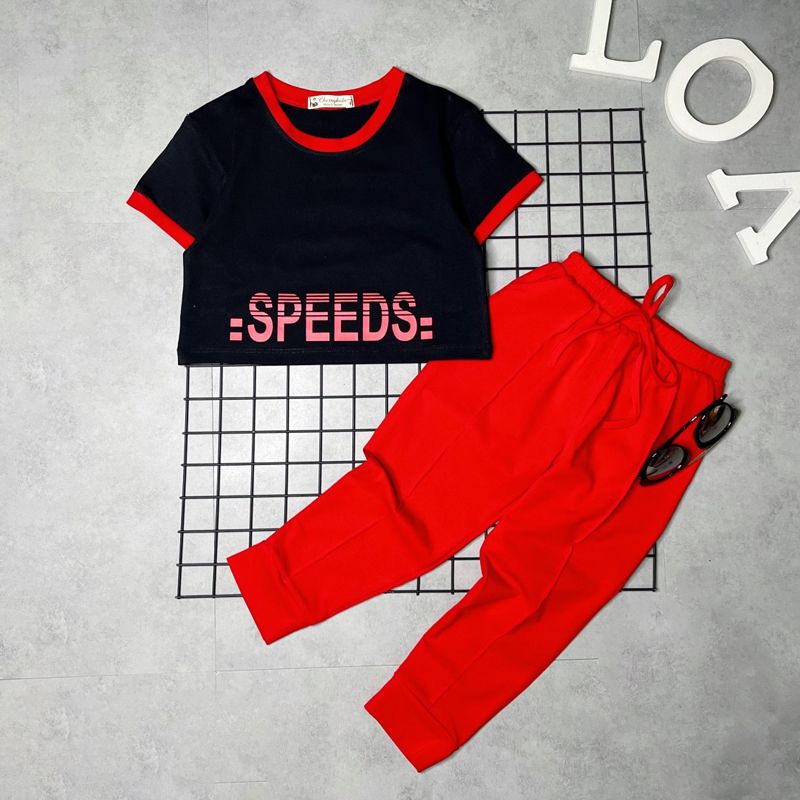 Bộ thun croptop speed