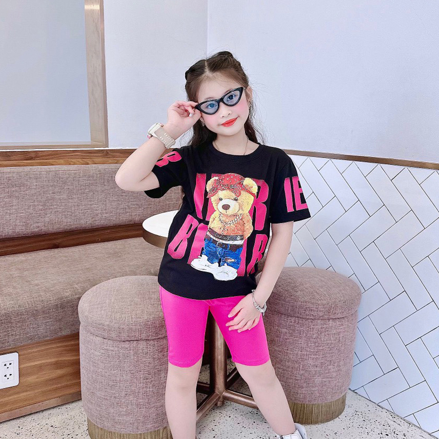 Bộ thun ngố gấu chữ