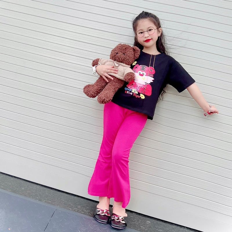Bộ thun quần loe hình mèo