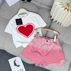 Bộ short jean hình tim