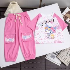 Bộ thun Jogger Kuromi