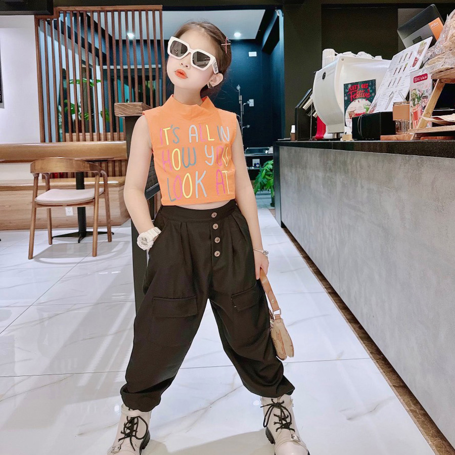 Set baggy croptop cổ lọ
