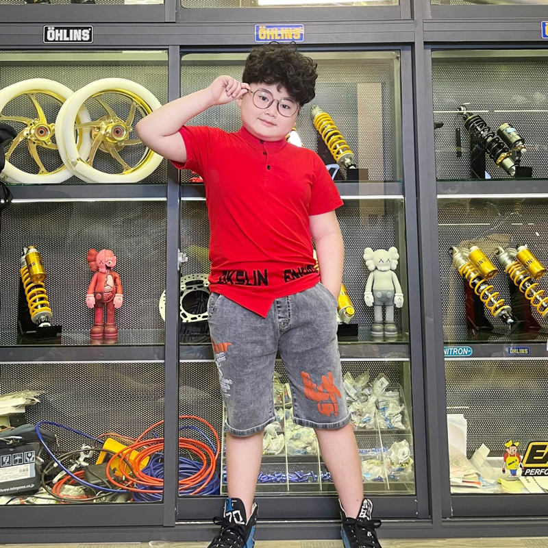 Bộ jean cổ trụ bé trai DKSLIN