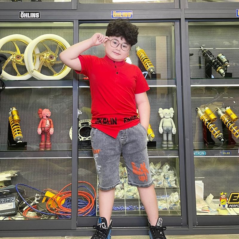Bộ jean cổ trụ bé trai DKSLIN