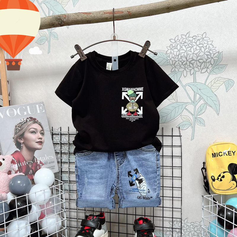 Bộ jean bé trai hình vịt