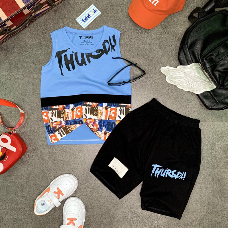 Bộ thun sát nách chữ Thursda