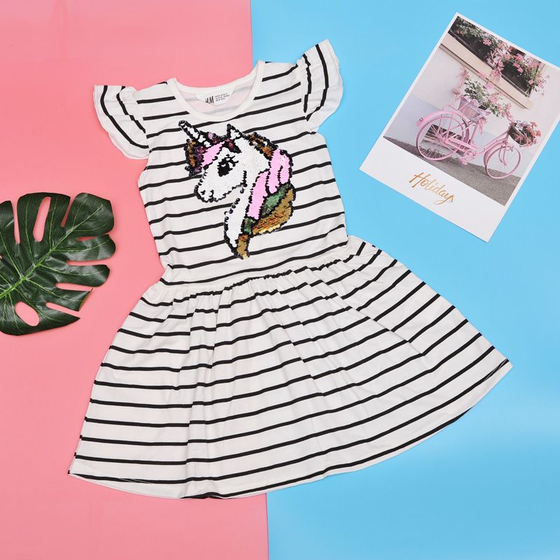 Đầm HM sọc Pony kim sa