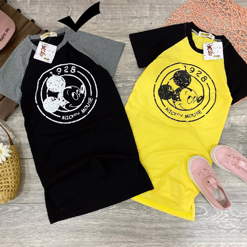 Đầm suông raglan Mickey cho mẹ và bé