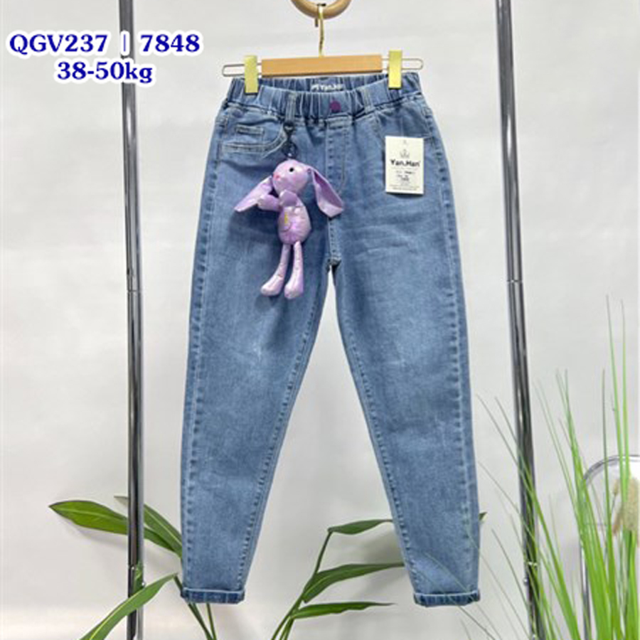 Quần jean baggy thỏ tím 7848