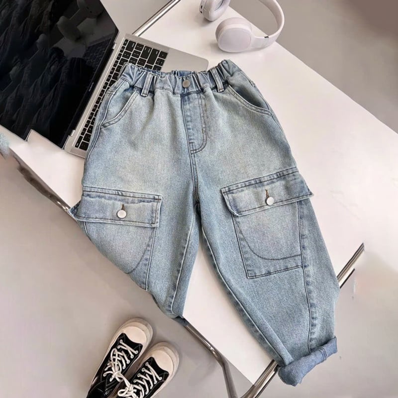 Quần jean baggy bé trai túi hộp