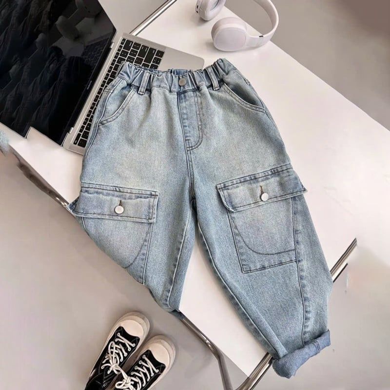 Quần jean baggy bé trai túi hộp