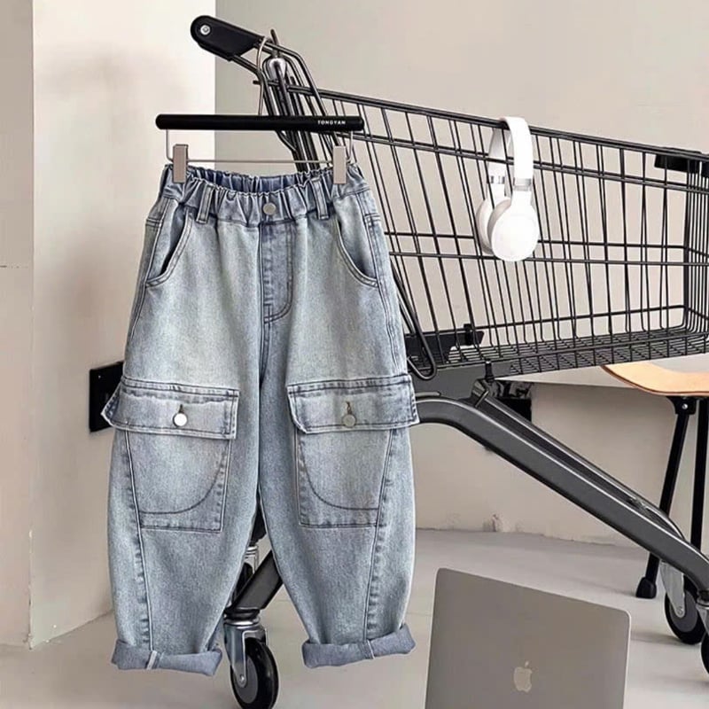 Quần jean baggy bé trai túi hộp