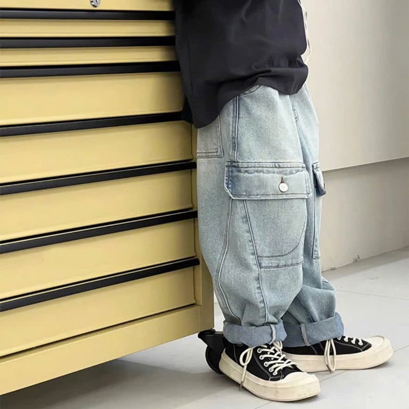 Quần jean baggy bé trai túi hộp