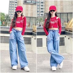 Quần Jean rộng túi rách