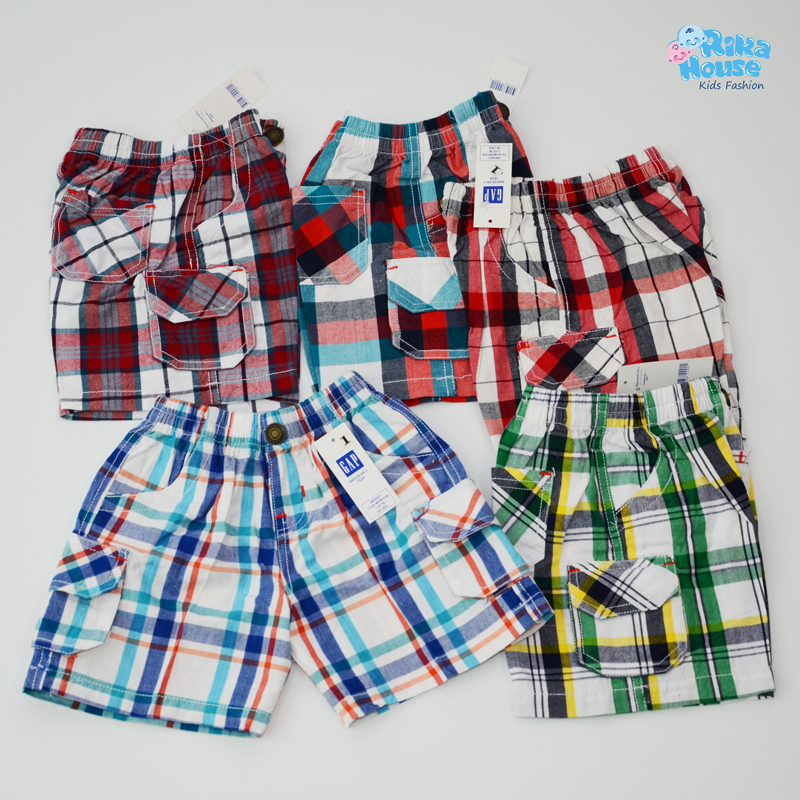 Quần short sọc caro bé trai
