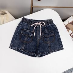 Quần short jean túi vuông