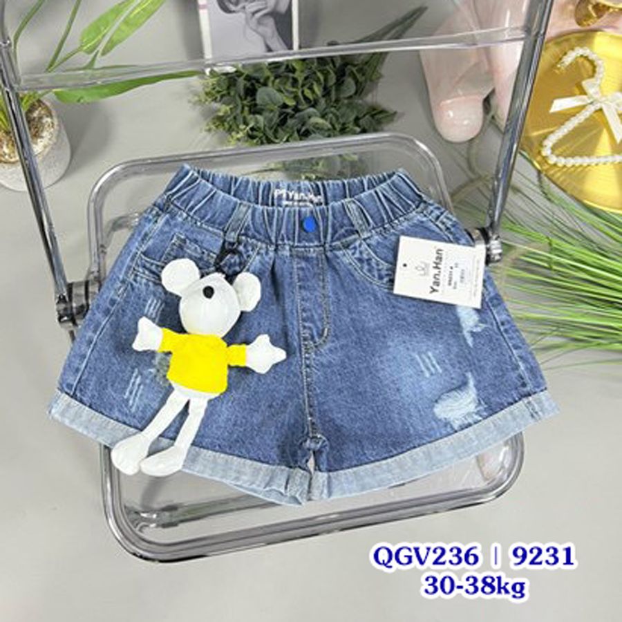 Quần short jean gấu vàng 9231