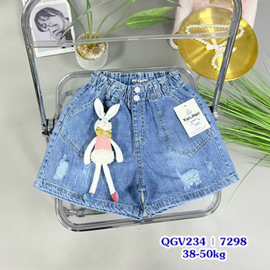 Quần short jean thỏ trắng 7298