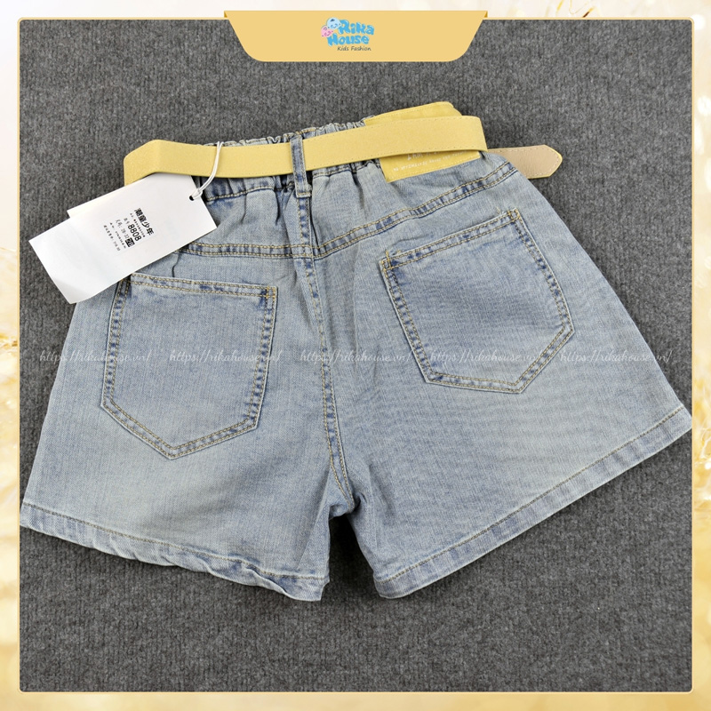 Quần short jean bé gái Quảng Châu túi ngang 8808